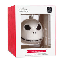 Load image into Gallery viewer, Disney Tim Burton&#39;s The Nightmare Before Christmas Jack Skellington Blown Glass Hallmark Ornament
