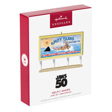 Load image into Gallery viewer, Jaws 50th Anniversary Help!!! Shark Ornament
