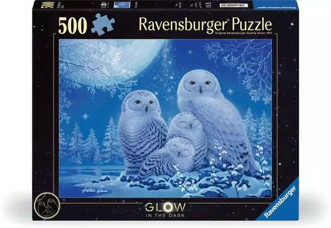 Glow in the Dark: Owls in the Moonlight - 500 Piece Puzzle by Ravensburger