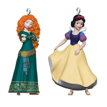 Load image into Gallery viewer, Mini Disney Princess Merida and Snow White Ornaments, Set of 2
