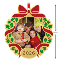 Load image into Gallery viewer, Our Family Christmas 2026 Photo Frame Metal Ornament
