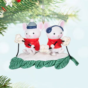 Merry Mice With Popcorn Garland Ornament