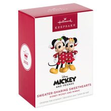 Load image into Gallery viewer, Disney Mickey and Minnie Sweater-Sharing Sweethearts Ornament
