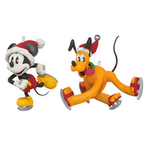 Load image into Gallery viewer, Mini Disney Mickey and Friends Gliding and Sliding Ornaments, Set of 2
