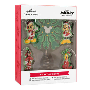 Mini Disney Mickey Mouse and Friends Hallmark Tree Topper and Ornaments, Set of 5