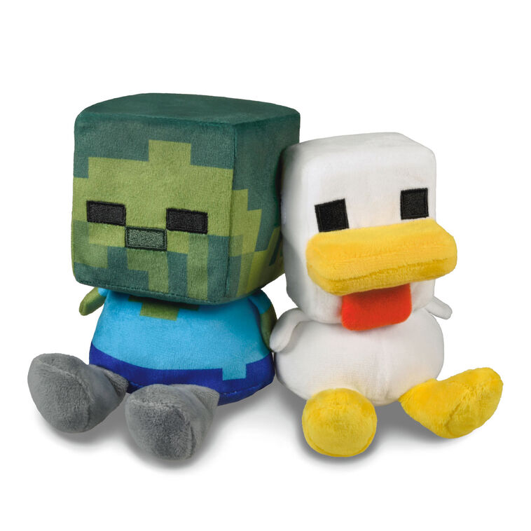 Better Together Minecraft Baby Zombie and Chicken Magnetic Plush