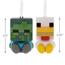 Load image into Gallery viewer, Better Together Minecraft Zombie and Chicken Jockey Magnetic Hallmark Ornaments, Set of 2
