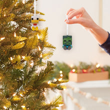 Load image into Gallery viewer, Better Together Minecraft Zombie and Chicken Jockey Magnetic Hallmark Ornaments, Set of 2

