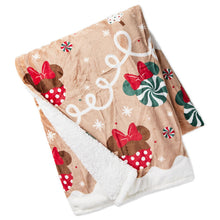 Load image into Gallery viewer, Disney Mickey and Minnie Icons on Gingerbread Throw Blanket, 50x60

