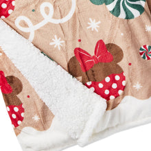 Load image into Gallery viewer, Disney Mickey and Minnie Icons on Gingerbread Throw Blanket, 50x60
