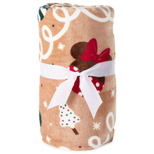 Load image into Gallery viewer, Disney Mickey and Minnie Icons on Gingerbread Throw Blanket, 50x60
