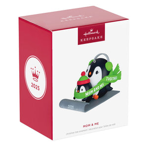 Mom & Me Penguins Sledding 2025 Ornament