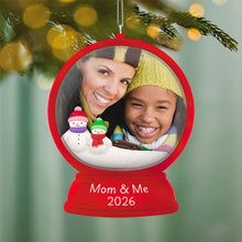 Load image into Gallery viewer, Mom and Me Snow Globe 2026 Photo Frame Ornament

