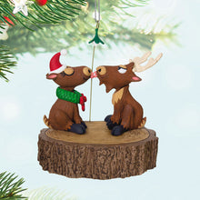Load image into Gallery viewer, Merry Kiss-Moose Musical Ornament With Motion
