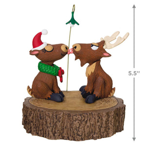 Merry Kiss-Moose Musical Ornament With Motion