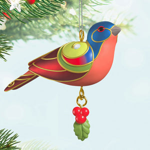 Mini Painted Bunting Ornament, 0.75"