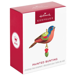 Mini Painted Bunting Ornament, 0.75"