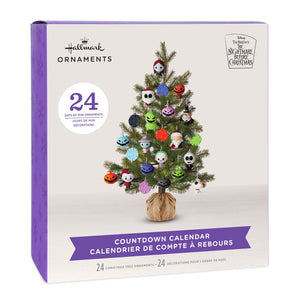 Disney Tim Burton's The Nightmare Before Christmas Hallmark Countdown Calendar Box With 24 Mini Ornaments
