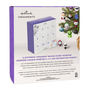 Disney Tim Burton's The Nightmare Before Christmas Hallmark Countdown Calendar Box With 24 Mini Ornaments