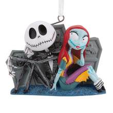 Load image into Gallery viewer, Disney Tim Burton&#39;s The Nightmare Before Christmas Jack and Sally With Tombstones Hallmark Ornament
