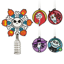 Load image into Gallery viewer, Mini Disney Tim Burton&#39;s The Nightmare Before Christmas Hallmark Tree Topper and Ornaments, Set of 5
