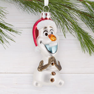Disney Frozen Holiday Olaf Glass Hallmark Ornament