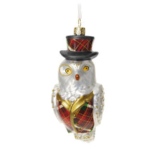 Load image into Gallery viewer, Dapper Owl Glass Ornament
