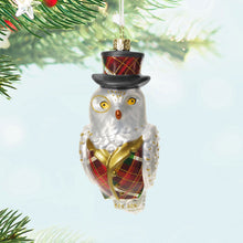 Load image into Gallery viewer, Dapper Owl Glass Ornament
