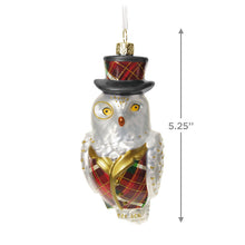 Load image into Gallery viewer, Dapper Owl Glass Ornament
