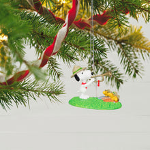 Load image into Gallery viewer, The Peanuts® Gang Beagle Scouts 50th Anniversary Rise and Shine! Ornament and Pin, Set of 2
