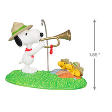 Load image into Gallery viewer, The Peanuts® Gang Beagle Scouts 50th Anniversary Rise and Shine! Ornament and Pin, Set of 2
