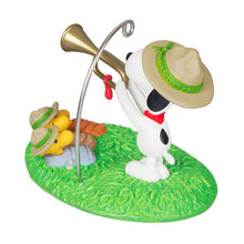 Load image into Gallery viewer, The Peanuts® Gang Beagle Scouts 50th Anniversary Rise and Shine! Ornament and Pin, Set of 2
