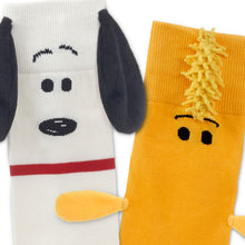 Load image into Gallery viewer, Peanuts® Snoopy and Woodstock Mismatched Novelty Socks
