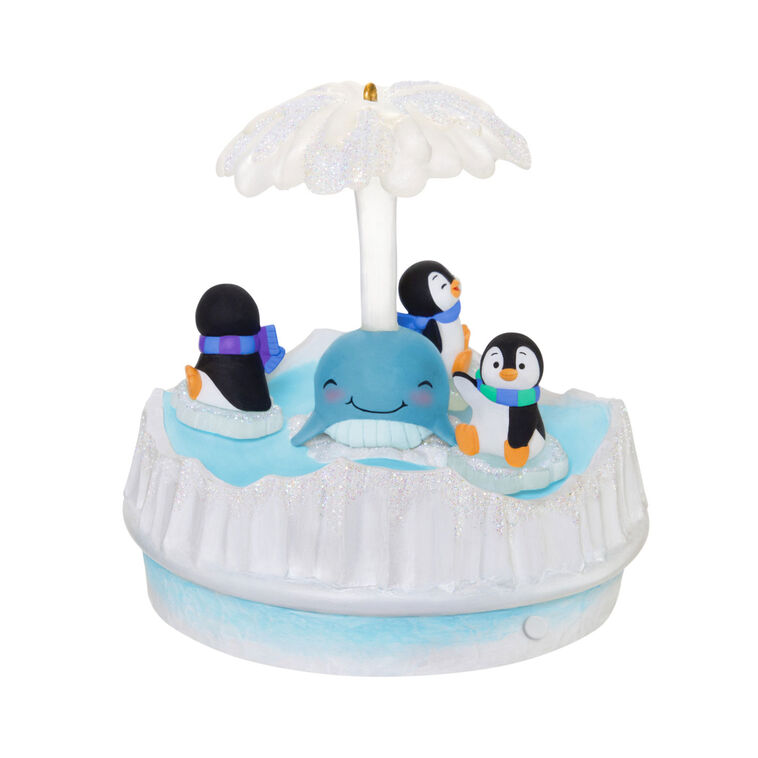 Playful Penguins Musical Ornament With Light and Motion