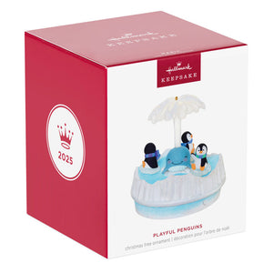 Playful Penguins Musical Ornament With Light and Motion