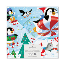 Load image into Gallery viewer, Playful Penguins Season&#39;s Sleddings 550-Piece Jigsaw Puzzle
