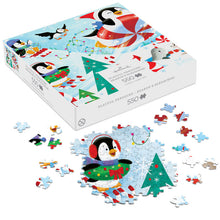 Load image into Gallery viewer, Playful Penguins Season&#39;s Sleddings 550-Piece Jigsaw Puzzle
