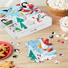 Load image into Gallery viewer, Playful Penguins Season&#39;s Sleddings 550-Piece Jigsaw Puzzle
