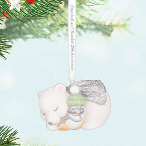 25th Anniversary Snowball and Tuxedo Porcelain Ornament
