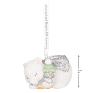 25th Anniversary Snowball and Tuxedo Porcelain Ornament