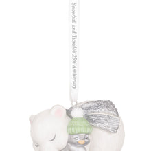 Load image into Gallery viewer, 25th Anniversary Snowball and Tuxedo Porcelain Ornament
