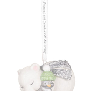25th Anniversary Snowball and Tuxedo Porcelain Ornament