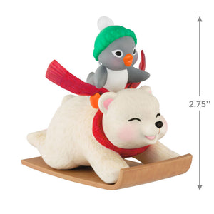 Snowball and Tuxedo Sledding Sidekicks Ornament