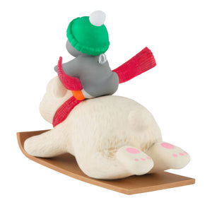Snowball and Tuxedo Sledding Sidekicks Ornament