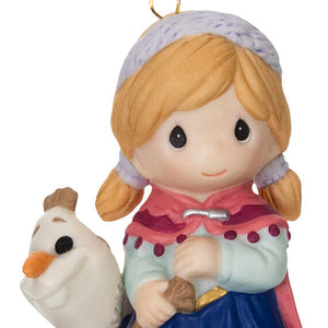 Disney Precious Moments Frozen Anna and Olaf Porcelain Ornament