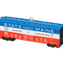 Load image into Gallery viewer, Lionel® Bangor &amp; Aroostook State of Maine Boxcar Metal Ornament
