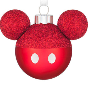 Disney Mickey Mouse Glass Ornaments, Set of 6