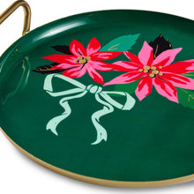 Load image into Gallery viewer, Lacey Chabert Collection Poinsettias on Green Serving Tray, 13"
