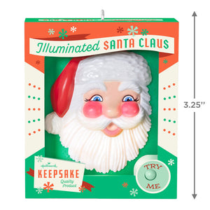 Holly Jolly Santa Ornament With Light