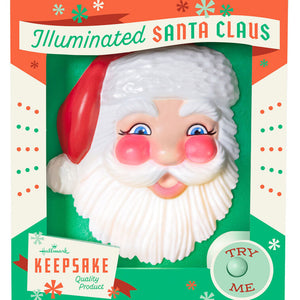 Holly Jolly Santa Ornament With Light